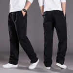 Ice Silk Men's Pants 2024 Summer New Black Gray Thin Business Casual Pants Outdoor Elastic Breathable Straight Leg Sweatpants