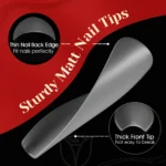 300PCS Full Matte Short Almond Gel Nail Tips,ROSALIND 15 Sizes Full Cover Almond Nail Tips Acrylic Fake Nails Extension