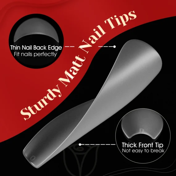 300PCS Full Matte Short Almond Gel Nail Tips,ROSALIND 15 Sizes Full Cover Almond Nail Tips Acrylic Fake Nails Extension