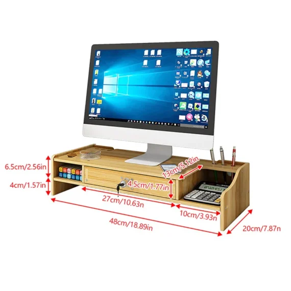 Modern Wooden Organizer with Drawers Space Saving Office Supplies Desktop Tabletop Computer Desk Dormitory Essential