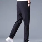 Ice Silk Men's Pants 2024 Summer New Black Gray Thin Business Casual Pants Outdoor Elastic Breathable Straight Leg Sweatpants