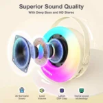 BM-K10 Karaoke Machine Mini Portable Bluetooth Karaoke Singing Speaker with 2 Wireless Micphones for Adults Kids Gifts