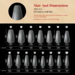 300PCS Full Matte Short Almond Gel Nail Tips,ROSALIND 15 Sizes Full Cover Almond Nail Tips Acrylic Fake Nails Extension