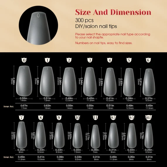 300PCS Full Matte Short Almond Gel Nail Tips,ROSALIND 15 Sizes Full Cover Almond Nail Tips Acrylic Fake Nails Extension