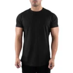Plain Gym T-shirt Men Summer Fitness Clothing O-Neck Short Sleeve T shirt Cotton Slim Fit Tshirt Bodybuilding Workout Tees Tops