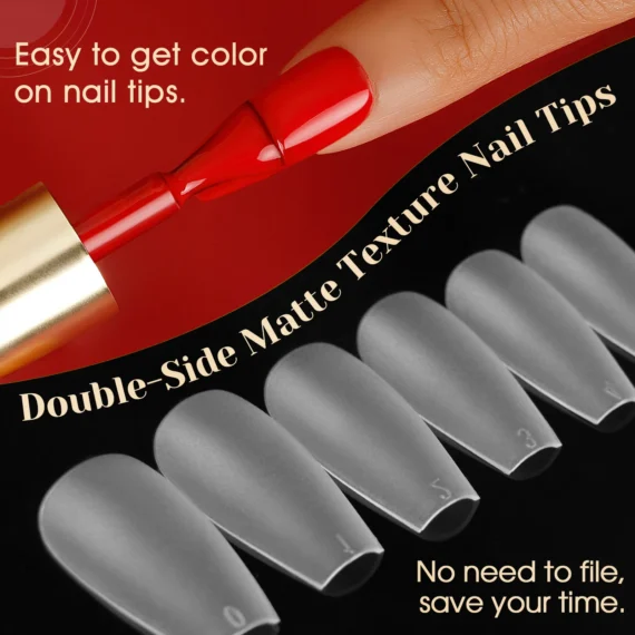 300PCS Full Matte Short Almond Gel Nail Tips,ROSALIND 15 Sizes Full Cover Almond Nail Tips Acrylic Fake Nails Extension