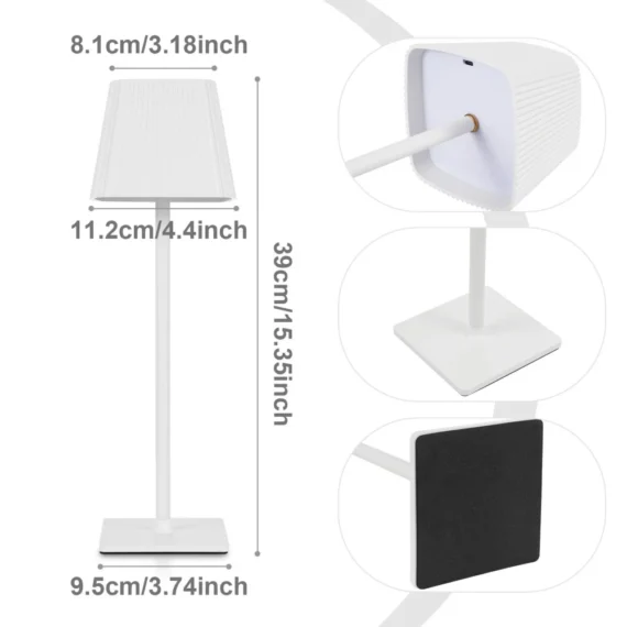 Portable Table Lamp Touch Led Lamp for Home Battery Operated Lamp Outdoor Waterproof Cordless 4000mAh