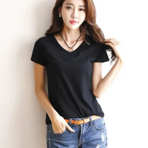 kf-S92ce614210d04c02afa8c7a2628c2cb2P-2024-Short-T-Shirts-Summer-Women-s-Short-Sleeve-Round-Neck-Casual-Blouse-Shirts-Solid-Color