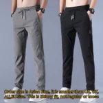 Ice Silk Men's Pants 2024 Summer New Black Gray Thin Business Casual Pants Outdoor Elastic Breathable Straight Leg Sweatpants