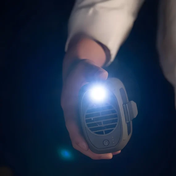 EP Light Clip-On outdoor Fan Small waist Fan with LED Light Campaign Hiking Gadgets