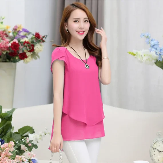 woman's fashion shirts spring/summer loose unlined short sleeve solid color sale Ladies Tops Shirt dropshipping HTHFF9073