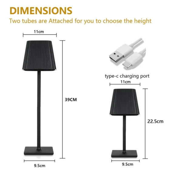Portable Table Lamp Touch Led Lamp for Home Battery Operated Lamp Outdoor Waterproof Cordless 4000mAh