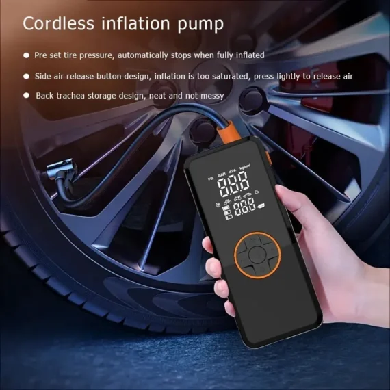 4000mAh portable dual screen digital display air pump 150PSI four modes automatically stop with the storage tank deflating